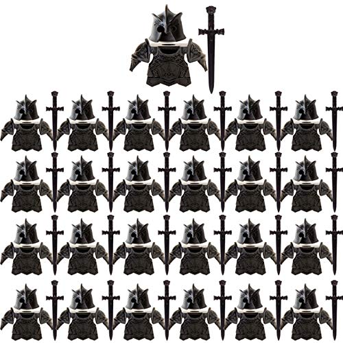 SHOYDID 75Pcs Weapon Armor Kit, Medieval Ancient Rome Greece Egypt Style Building Block Minifigures, Schwarz, Kompatibel mit Allen Marken kleinen Teilchen Bausteine Figuren von SHOYDID