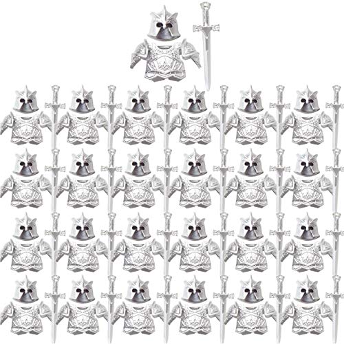 SHOYDID 75Pcs Weapon Armor Kit, Medieval Ancient Rome Greece Egypt Style Building Block Minifigures, Silber, Kompatibel mit Allen Marken kleinen Teilchen Bausteine Figuren von SHOYDID