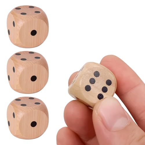 Spiel Würfel Holz,Holzwürfel Groß,Spielwürfel Holz Würfel,Großer Würfel,Cube Dice,Große Würfel (3) von SHPUJUN