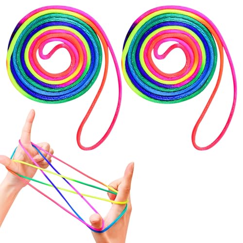 SHPUJUN 2 Stück fingertwist kinder mit anleitung,gummitwist kinder,fadenspiel,fadenspiele für kinder,finger twist von SHPUJUN