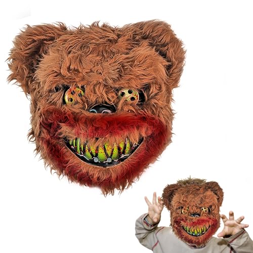 Gruselige Bärenmasken, Halloween Masken, blutige Bärenmasken für Erwachsene und Kinder, Halloween Karneval, Cosplay, gruselige Tiermasken Dekoration, Geeignet für Halloween, Karneval, Partys usw von SHRADS