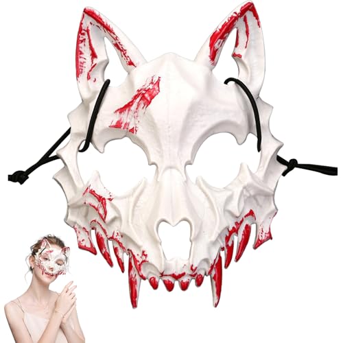 Halloween Totenkopfmaske, Halloween Masken, skelett maske, wolf maske für Erwachsene und Kinder, Halloween Karneval, Cosplay, gruselige Tiermasken Dekoration, Geeignet für Halloween, Karneval, Partys von SHRADS