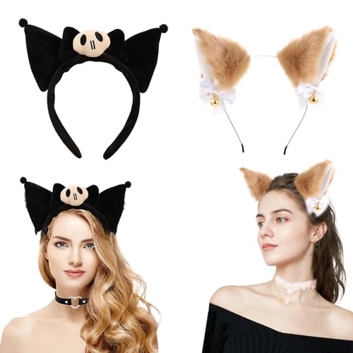 SHRADS 3 teiliges Halloween Stirnband Set, cosplay headband mit Stirnband, Schlüsselbeinkette, geeignet für Damen, Kinder, Halloween Karneval, Cosplay-Kopfbedeckung von SHRADS