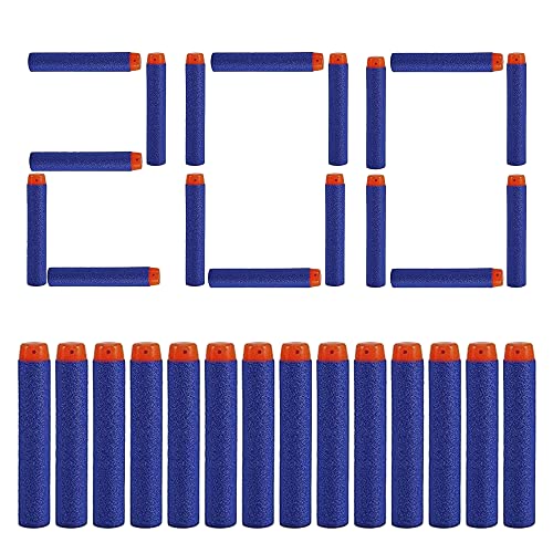 200 Darts Pfeile für Nerf Zubehör 7.2cm Pfeile Refill Bullets Darts - geeignet für N-Strike/Elite/X- Shot Blasters Spielzeugpistole Blau Orange Dart Blaster von SHS-Yard