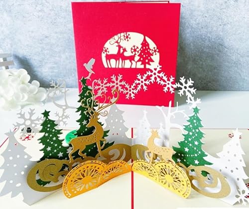 Weihnachtsbaum 3D-Grußkarte,Pop-up Weihnachtsgrußkarte,Personalisierte geschenke,Geschenke für Männer Frauen, Beste Freundin, Kinder, Schwestern, Familie. Geburtstagskarte.weihnachtsgeschenke von SHTALHST