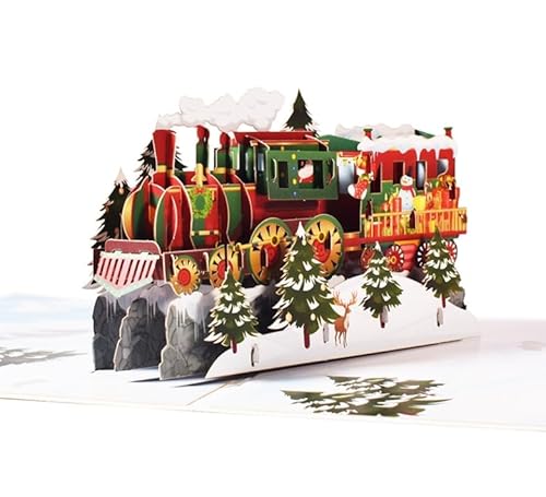 SHTALHST 3D-Weihnachtszug-Stereo-Grußkarte,Pop-up Weihnachtsgrußkarte,Personalisierte geschenke,Geschenke für Männer Frauen, Beste Freundin, Kinder, Schwestern, Familie. Geburtstagskarte. von SHTALHST