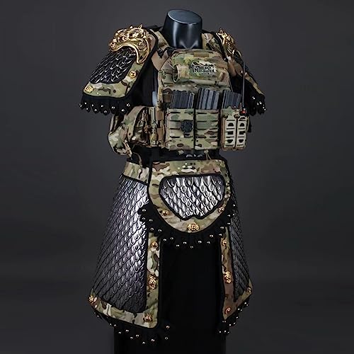 SHUAA Taktische Rüstung, Tactical Gear Rüstung, Militärischer Taktischer Armschutz, 6 in 1 Taktische Ausrüstung Rüstung Schulter Rock Rüstung Schritt Protektor Dragon Skiner Set ohne Weste von SHUAA