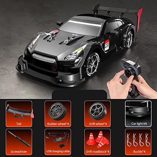 SHUAIGUO Ferngesteuertes Drift-Auto, 1/16, ferngesteuertes Auto, 2,4 GHz, 4WD, 30 km/h, ferngesteuertes Rennauto, Hochgeschwindigkeits-Kindergeschenk, RTR von SHUAIGUO