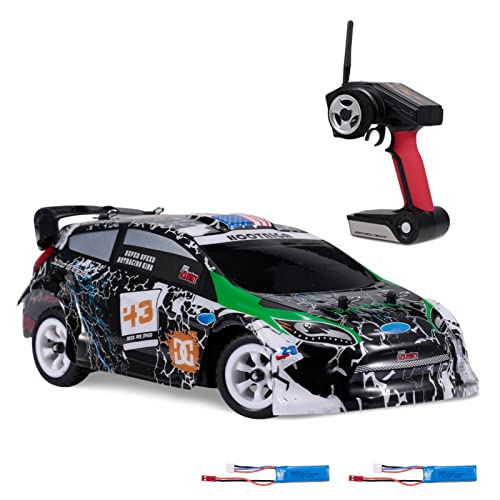 SHUAIGUO K989 1/28 ferngesteuertes Auto 2,4 G 30 km/h Hochgeschwindigkeits-Fernbedienungsauto 4WD ferngesteuertes Rennauto ferngesteuertes Sport-Renn-Driftauto Kindergeschenk mit 2 Batterien von SHUAIGUO