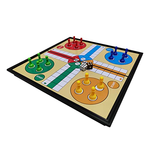 SHUAIGUO Tragbare magnetische Ludo-Brettspiele Folding Flight Game Flying Chess Entertainment Pädagogisches Geschenk für Kinder Studenten Erwachsene Familie zu Hause Schulreisen von SHUAIGUO