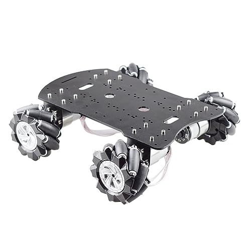 mecanum räder 10 kg Last Metall Omni Mecanum Rad Roboter Auto Chassis Kit mit 4 Stück Encoder Motor for AR-duino Raspberry Pi DIY STEM Spielzeug Teile (Color : Single Chassis) von SHYISY