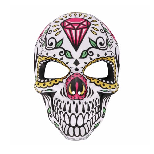 SHZMJL Creepy Skull Maske, Halloween Maske Erwachsene, Halloween Gruseliges Tragen für Cosplay Kostüm Requisiten, Männer/Frauen Maskerade Maske (Diamonds) von SHZMJL