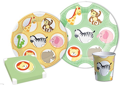 Ciao Y4640 Partygeschirr Party-Set (Pappteller, Bucher, Servietten), Multicolor, 8 Personen von Ciao