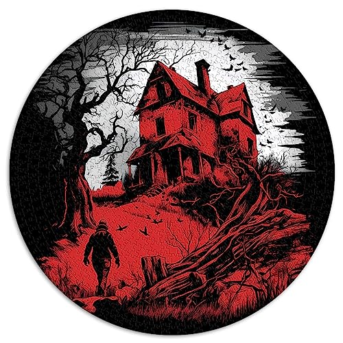 1000 Teile Puzzle Horror Art Runde Puzzles Geeignet für Erwachsene und Kinder über 12 Jahre Papppuzzles Erwachsene und Kinder Größe: 67,5 x 67,5 von SIBREA