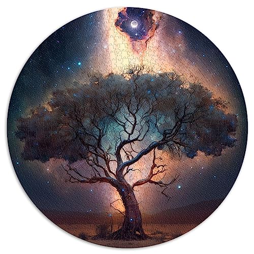 SIBREA 1000 Teile Puzzle für Erwachsene und Kinder ab 12 Jahren, Cosmic Tree of Life, Rund, Karton, Jigsaw, Fortgeschritten, 48 x 68 cm, Tabletop, Natur, 1000 Teile, Puzzle, 1 Set, 1 Stück, 1000 Teile von SIBREA