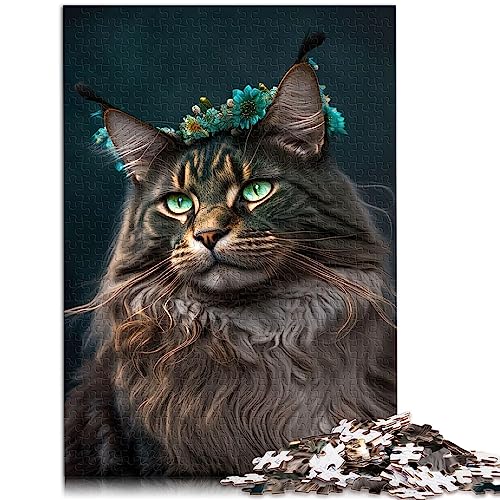 1000-teiliges Maine-Coon-Puzzle für Jugendliche, Lernspiele, Holzpuzzles für Erwachsene und Kinder ab 12 Jahren, einzigartiges Herausforderungsspiel, Größe: 50x75 cm von SIBREA