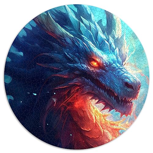 1000-teiliges Puzzle „Drache“ Coole runde Puzzles für Erwachsene und Jugendliche ab 12 Jahren Papppuzzles Lernspiele für Erwachsene und Kinder Größe: 67,5 x 67,5 von SIBREA