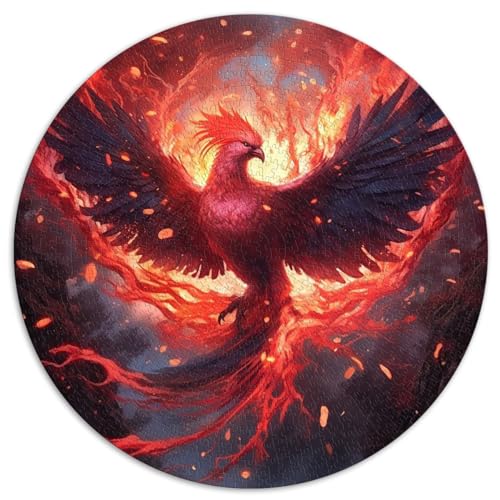 1000-teiliges Puzzle „Phoenix“, kreative runde Puzzles für Erwachsene und Kinder ab 12 Jahren, Papppuzzles, Lernspiel, Herausforderungsspielzeug, Größe: 67,5 x 67,5 cm von SIBREA