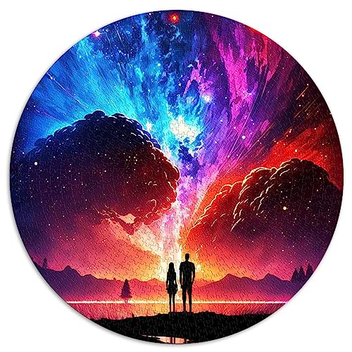 1000-teiliges Puzzle GameCouple Galaxy Landscape Rundes Puzzle Geeignet für Erwachsene und Kinder über 12 Jahre Papppuzzles Denksportaufgaben für Erwachsene Größe: 67,5 x 67,5 von SIBREA