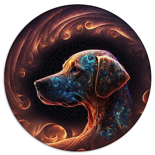 1000-teiliges Puzzle für Erwachsene, rundes Tier-Labrador-Puzzle für Erwachsene und Kinder ab 12 Jahren, Papppuzzles, Lernspiel für Erwachsene und Kinder, Größe: 67,5 x 67,5 von SIBREA