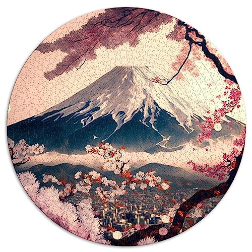 1000-teiliges PuzzleMount Fuji Jigsaw Kids Rundes Puzzle für Kinder für Erwachsene Kinder ab 12 Jahren Papppuzzles Denksportaufgaben für Erwachsene Größe: 67,5 x 67,5 von SIBREA