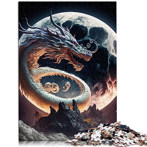 Erwachsene und Kinder Puzzle Drache 1000 Teile Holzpuzzle für Erwachsene und Kinder ab 12 Jahren Dekomprimierendes intellektuelles Lernspielzeug Größe: 50x75 cm von SIBREA