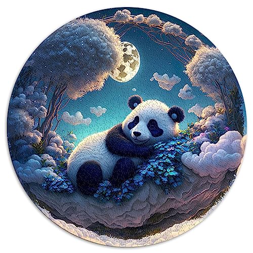 Kreisförmiges 1000-teiliges Puzzle für Erwachsene und Kinder. Das runde Puzzle „Der mystische Panda“ ist für Erwachsene und Jugendliche geeignet. Papppuzzles. Lernspielzeug zum Stressabbau. Puzzle von SIBREA