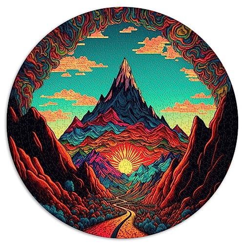 Puzzle - 1000 Teile Psychedelic Valley III Runde Puzzles Geeignet für Erwachsene und Kinder über 12 Jahre Papppuzzles Lernspiel Herausforderungsspielzeug Größe: 67,5 x 67,5 von SIBREA