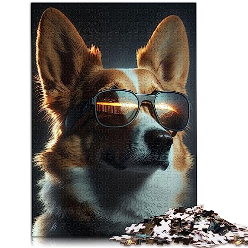 Puzzle Cooler Corgi-Hund, 1000-teiliges Puzzle für Erwachsene und Kinder, Papppuzzles, Lernspielzeug, Lernspielzeug, Familienspiele, Größe: 26 x 38 cm von SIBREA