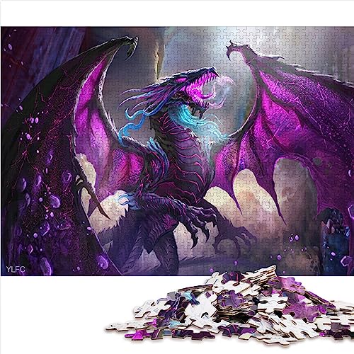 Puzzle Drache, 1000 Teile für Erwachsene, Holzpuzzle für Erwachsene und Kinder ab 12 Jahren, Lernspiel, Herausforderungsspielzeug, Größe: 50x75 cm von SIBREA