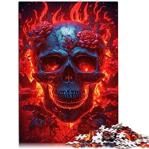 Puzzle-Geschenk „Schädel und Rosen“-Puzzle für Erwachsene, 1000 Holzpuzzle für Erwachsene und Kinder ab 12 Jahren, Puzzle für Erwachsene, Geschenke, Größe: 50x75 cm von SIBREA