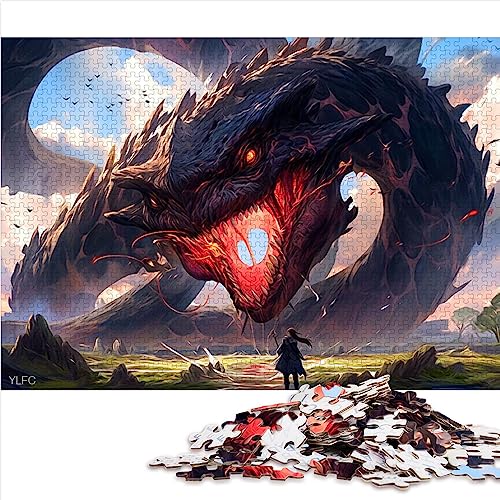 Puzzle-Geschenke für Erwachsene, Drachen-Anime-Puzzles für Erwachsene, 1000 Holzpuzzles für Jugendliche und Erwachsene, tolles Geschenk für Erwachsene, Größe: 50x75 cm von SIBREA