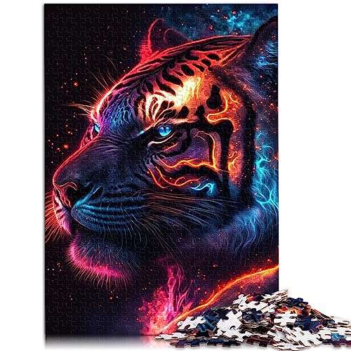 Puzzle Mystic Tiger 1000 Teile Puzzlespiel Holzpuzzle für Teenager und Kinder Tolles Geschenk für Erwachsene Größe: 50x75 cm von SIBREA