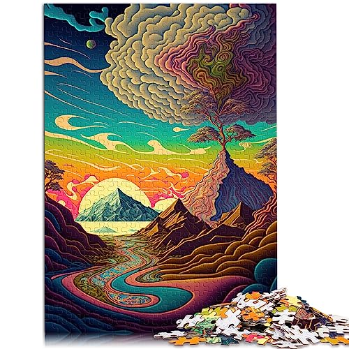 Puzzle Psychedelic 1000 Teile Puzzles für Jugendliche und Kinder, Papppuzzles zum Stressabbau, Größe: 26 x 38 cm von SIBREA