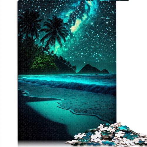 Puzzle für Erwachsene, 1000 Teile, Holzpuzzle mit Nachtansicht des Strandes, geeignet für Erwachsene und Kinder über 12 Jahre, Lernspiel, Herausforderungsspielzeug, Größe: 50 x 75 cm von SIBREA