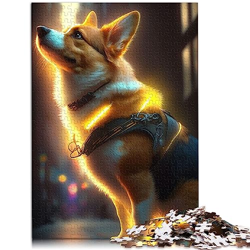 Puzzle für Erwachsene, Corgi-Hund, 1000-teiliges Puzzle für Erwachsene, Holzpuzzle, geeignet für Erwachsene und Kinder ab 12 Jahren, Lernspiel, Herausforderungsspielzeug, Größe: 50x75 cm von SIBREA