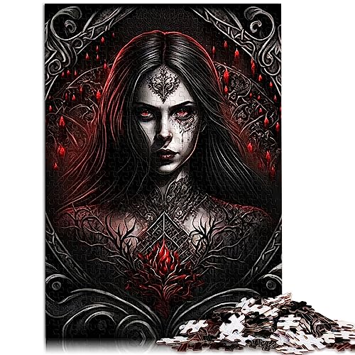 Puzzle für Erwachsene, Dark Vampire Woman, 1000-teiliges Puzzle für Erwachsene, für Erwachsene und Kinder, Papppuzzle, Heimdekoration, Puzzlegröße: 26 x 38 cm von SIBREA