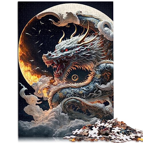 Puzzle für Erwachsene, Drache, Puzzle für Erwachsene, 1000 Teile, für Erwachsene, Kinder, Papppuzzle, Spiel, Spielzeug für Erwachsene, Familienpuzzle, Geschenk, Größe: 26 x 38 cm von SIBREA