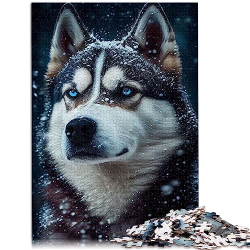 Puzzle für Erwachsene, Husky-Portrait, 1000 Teile, Puzzle für Erwachsene, für Erwachsene und Kinder ab 12 Jahren, Papppuzzles, farbenfrohe Designs, Puzzlegröße: 26 x 38 cm von SIBREA