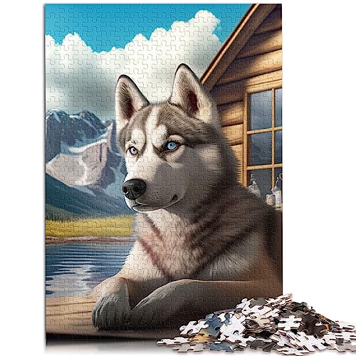 Puzzle für Erwachsene, Husky im Urlaub, 1000 Teile, Puzzle für Erwachsene, für Erwachsene und Kinder ab 12 Jahren, Papppuzzles, schwierig und herausfordernd, Größe: 26 x 38 cm von SIBREA