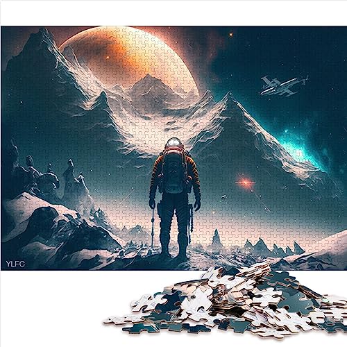 Puzzle für Erwachsene, Mann im Mond, 1000-teiliges Puzzle für Erwachsene, Holzpuzzle, geeignet für Erwachsene und Kinder über 12 Jahre. Denksport-Puzzle-Größe: 50x75 cm von SIBREA