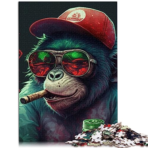 Puzzle für Erwachsene, Marihuana-AFFE, 1000 Teile, Holzpuzzle, geeignet für Erwachsene und Jugendliche ab 12 Jahren, Entspannungspuzzlespiele, Größe: 50x75 cm von SIBREA