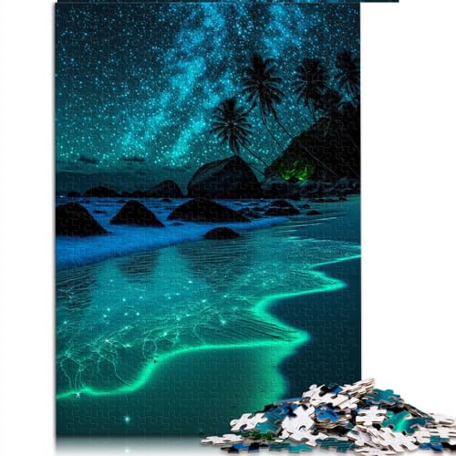 Puzzle für Erwachsene, Nachtansicht des Strandes, 1000 Puzzles für Erwachsene, für Kinder ab 12 Jahren, Papppuzzles, pädagogisches Spielzeug zum Stressabbau, Puzzlegröße: 26 x 38 cm von SIBREA