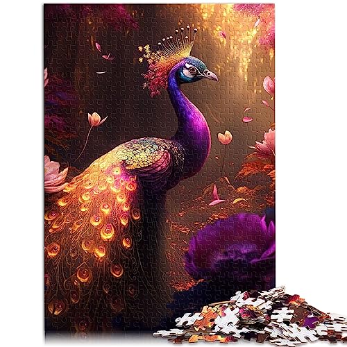 SIBREA Puzzle für Erwachsene und Kinder, Prächtiger Pfau, 1000 Teile, Holzpuzzle, Größe: 50x75 cm von SIBREA