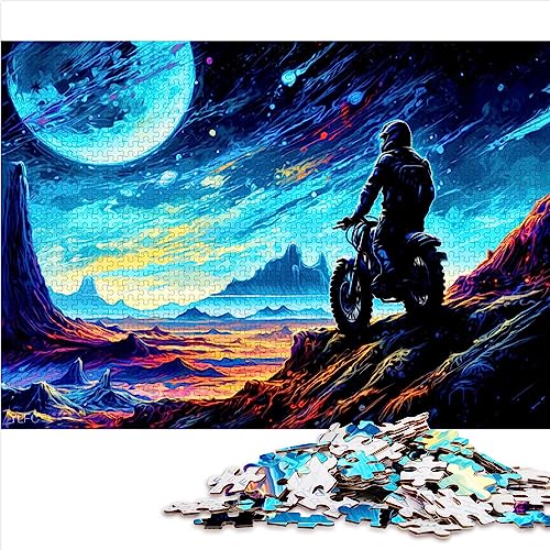 Puzzle für Erwachsene, Puzzle, Motorrad-Gemälde, 1000 Teile, Holzpuzzle für Erwachsene und Kinder, Heimdekoration, Größe: 50x75 cm von SIBREA