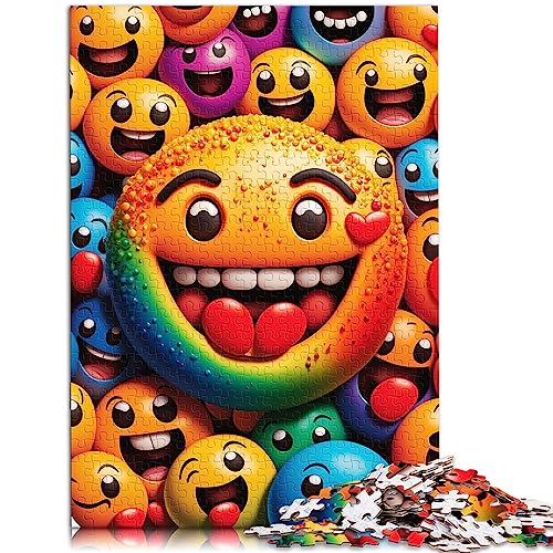 Puzzle für Erwachsene, Smiley-Gesicht, Puzzle für Erwachsene, 1000-teiliges Holzpuzzle für Erwachsene und Kinder ab 12 Jahren, Heimdekoration, Größe: 50x75 cm von SIBREA