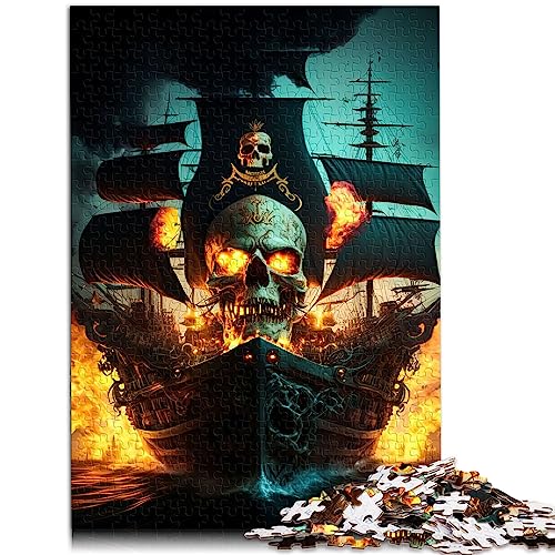 Puzzle für Erwachsene, Totenkopf-Piratenschiff, 1000 Teile, Holzpuzzle für Erwachsene und Kinder ab 12 Jahren, zum Stressabbau, Größe: 50x75 cm von SIBREA