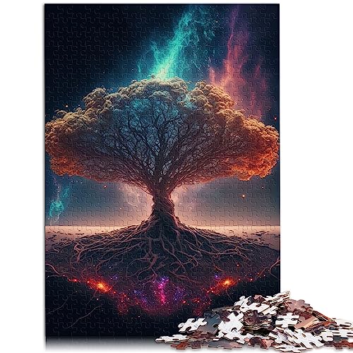 Puzzle für Erwachsene, Weltenbaum, Yggdrasil, schweres Puzzle für Erwachsene, 1000 Teile, Holzpuzzle, geeignet für Erwachsene und Jugendliche ab 12 Jahren, Home Art Decor, Größe: 50x75 cm von SIBREA