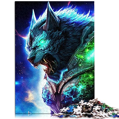 Puzzle für Erwachsene „Cosmic Warrior Wolf“ 1000-teiliges Puzzle für Erwachsene Holzpuzzle für Erwachsene und Kinder ab 12 Jahren Rätselgröße: 50x75 cm von SIBREA