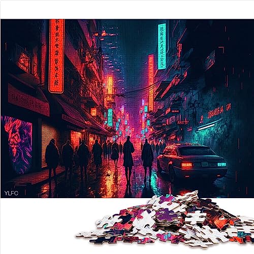 Puzzle für Erwachsene „Night City“, 1000-teiliges Puzzle, Holzpuzzle für Erwachsene und Kinder ab 12 Jahren, Lernpuzzle, Familienspiel, Größe: 50x75 cm von SIBREA